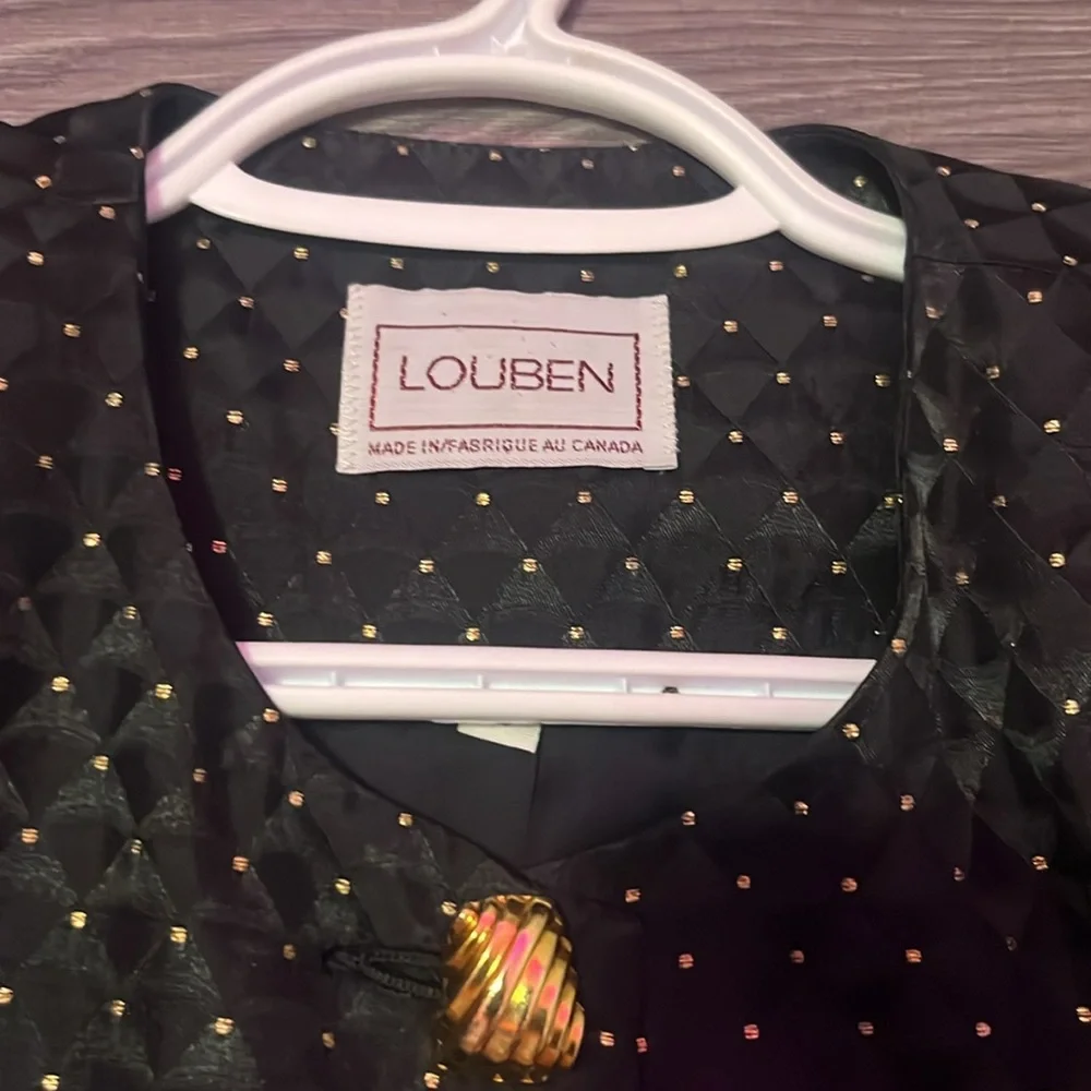📼📼Vintage Black and gold dot blazer jacket - Picture 2 of 6